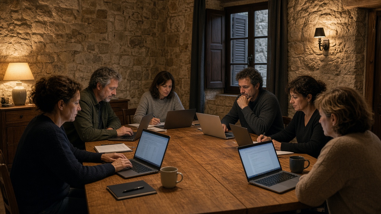 Sala de formação Bravela: computadores e análise de textos gerados por IA